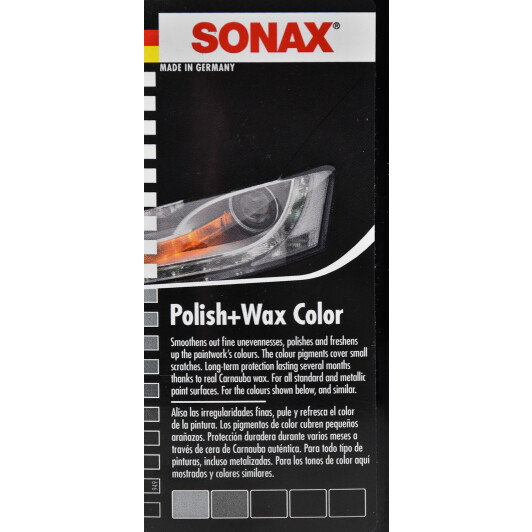 Кольоровий поліроль для кузова Sonax Polish & Wax Color NanoPro чорний