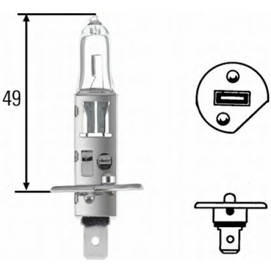 Автолампа Behr Hella H1 P14,5s 70 W прозрачная 8GH002089491