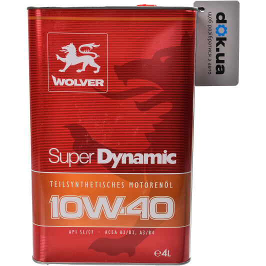 Моторное масло Wolver Super Dynamic 10W-40 4 л на Peugeot 5008