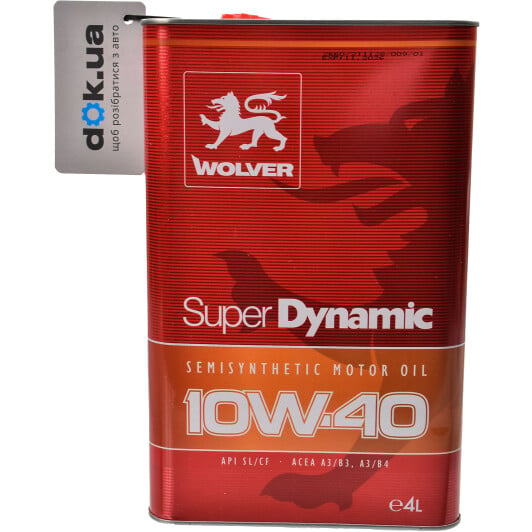 Моторное масло Wolver Super Dynamic 10W-40 4 л на Opel Vectra