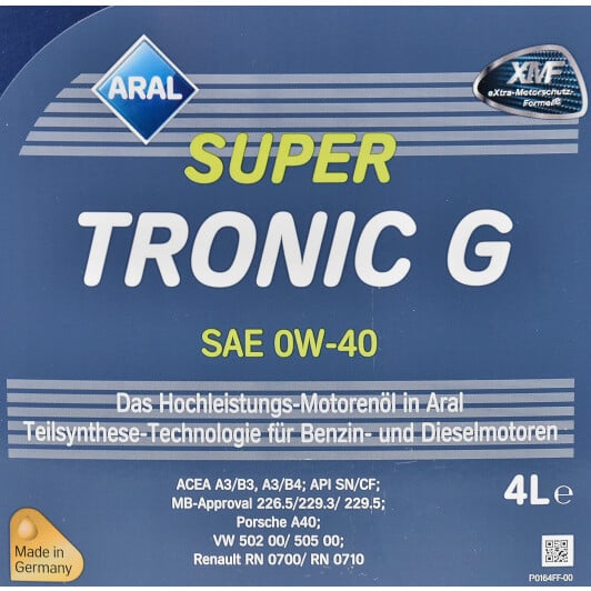 Моторна олива Aral SuperTronic G 0W-40 4 л на Skoda Roomster