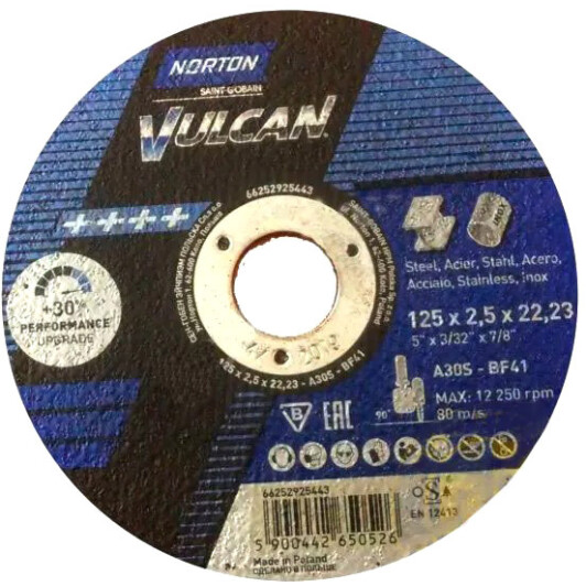 Круг відрізний NORTON Vulcan 70V111 125 мм