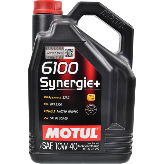 Моторное масло Motul 6100 Synergie+ 10W-40 5 л на Nissan Tiida
