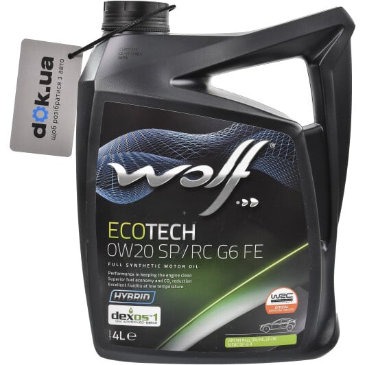 Моторна олива Wolf Ecotech SP/RC G6 FE 0W-20 4 л на Peugeot 205