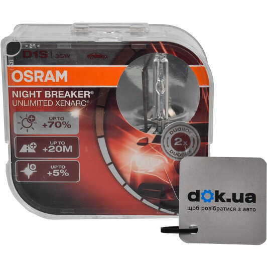 Автолампа Osram Xenarc Night Breaker Unlimited D1S PK32d-2 35 W прозора 66140XNB-HCB