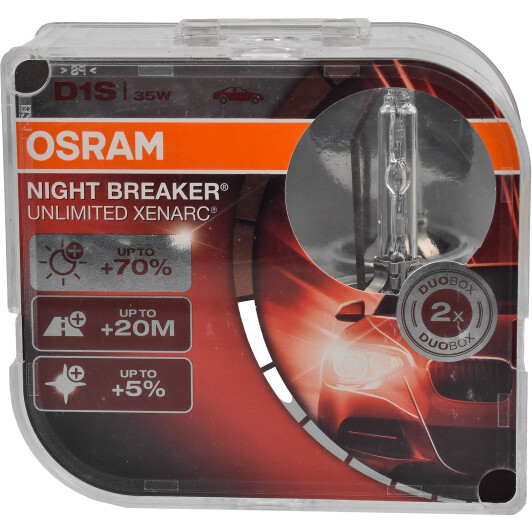 Автолампа Osram Xenarc Night Breaker Unlimited D1S PK32d-2 35 W прозора 66140XNB-HCB