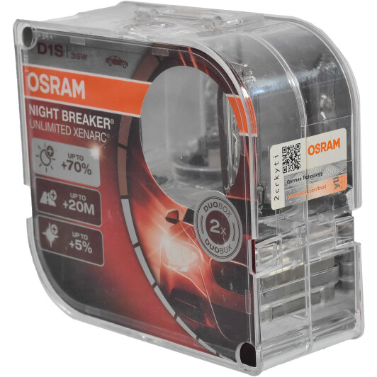 Автолампа Osram Xenarc Night Breaker Unlimited D1S PK32d-2 35 W прозора 66140XNB-HCB