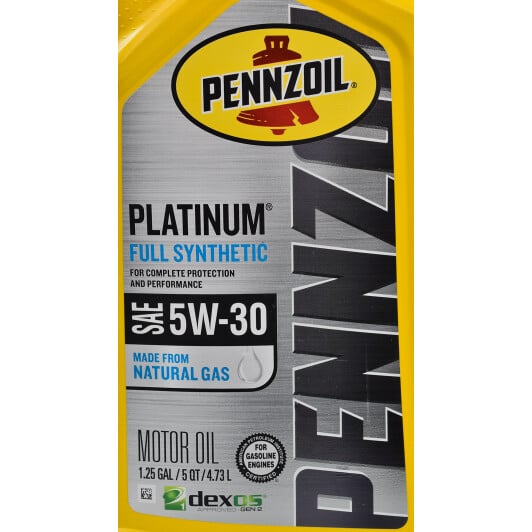 Моторное масло Pennzoil Platinum 5W-30 4,73 л на Opel Zafira