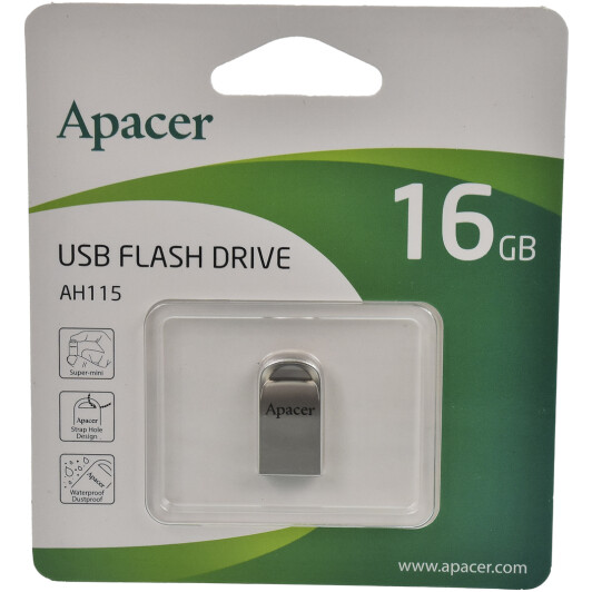 Флешка Apacer AH115 Silver 16 ГБ