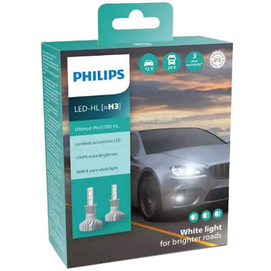 Автолампа Philips Ultinon Pro5100 H3 PK22s 12 W 11336U51X2