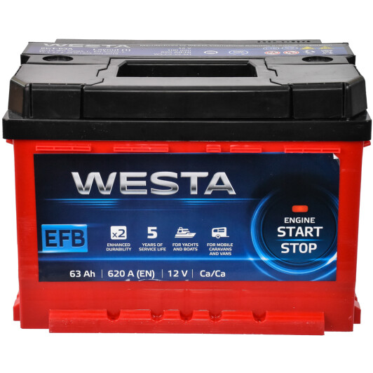 Акумулятор Westa 6 CT-63-L EFB Start Stop WEFB631