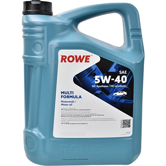 Моторное масло Rowe Multi Formula 5W-40 5 л на Toyota IQ