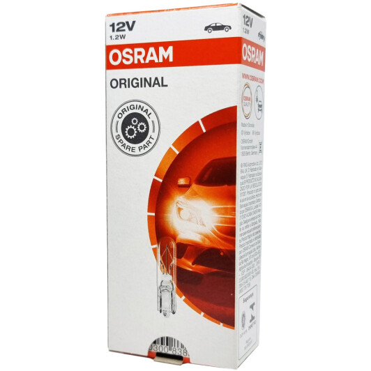 Автолампа Osram Original W1,2W W2x4,6d 1,2 W прозрачная 2721-10