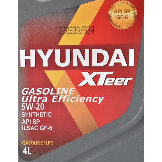 Моторна олива Hyundai XTeer Gasoline Ultra Efficiency 5W-20 4 л на Opel Vivaro