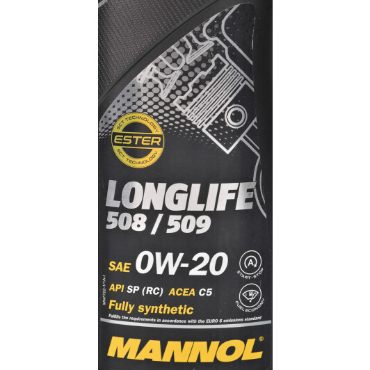 Моторное масло Mannol O.E.M. Longlife 508/509 0W-20 1 л на Peugeot 605