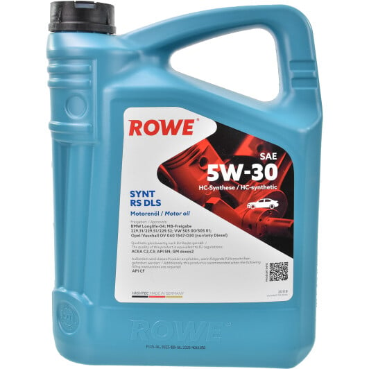 Моторное масло Rowe Synt RS DLS 5W-30 4 л на Citroen Xantia