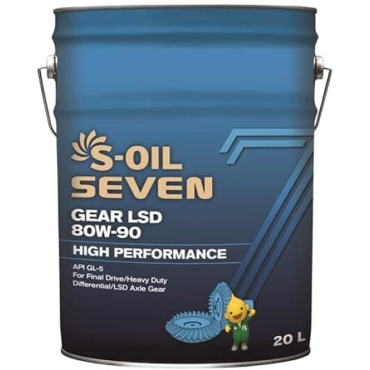 Трансмиссионное масло S-Oil Seven Gear LSD GL-5 GL-5 LS 80W-90 синтетическое