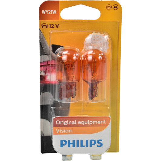 Автолампа Philips WY21W WX3x16d 21 W оранжевая 12071B2