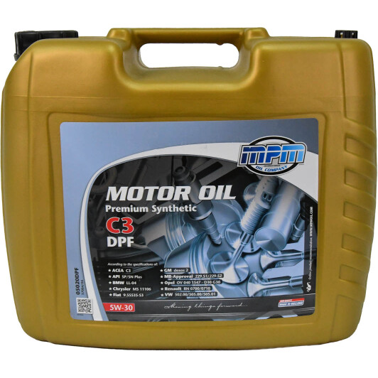 Олива MPM Premium Synthetic C3 DPF 5W-30 20 л на Mitsubishi Pajero