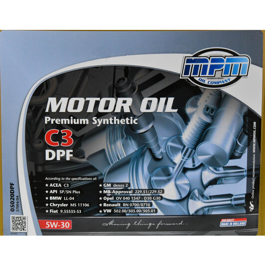 Олива MPM Premium Synthetic C3 DPF 5W-30 20 л на Mitsubishi Pajero