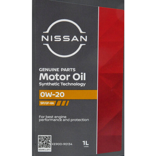 Масло Nissan / Infiniti Motor Oil SP/GF-6A 0W-20 1 л на Mitsubishi Pajero