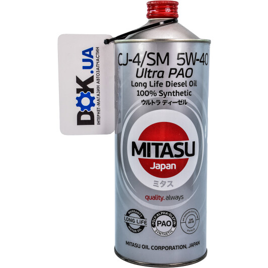 Моторное масло Mitasu Ultra Pao LL Diesel CJ-4/SN 5W-40 1 л на Peugeot 807