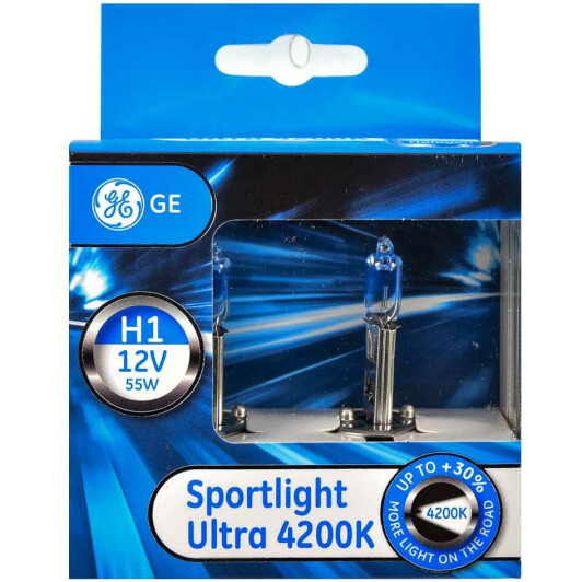 Автолампа General Electric Sportlight Ultra H1 P14,5s 55 W світло-блакитна 50310sbu2d