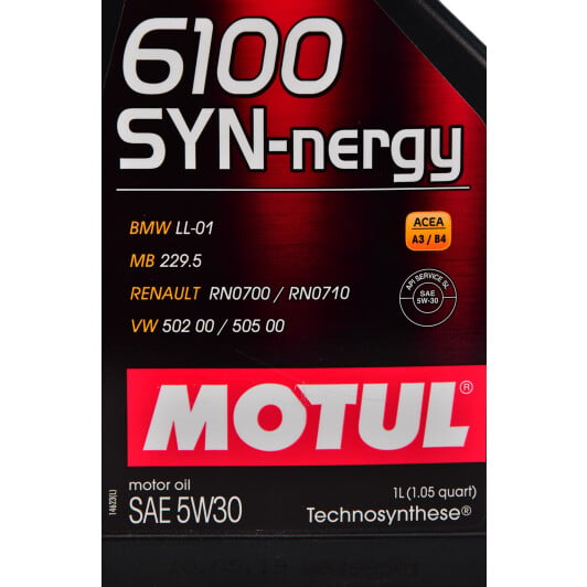Моторное масло Motul 6100 SYN-nergy 5W-30 1 л на Honda Jazz