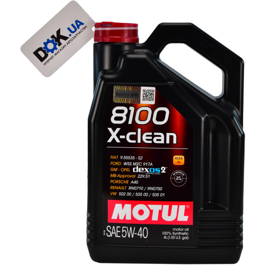 Моторное масло Motul 8100 X-Clean 5W-40 4 л на Daewoo Prince