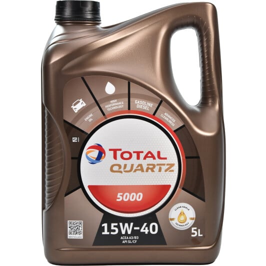 Моторна олива Total Quartz 5000 15W-40 5 л на Citroen DS3