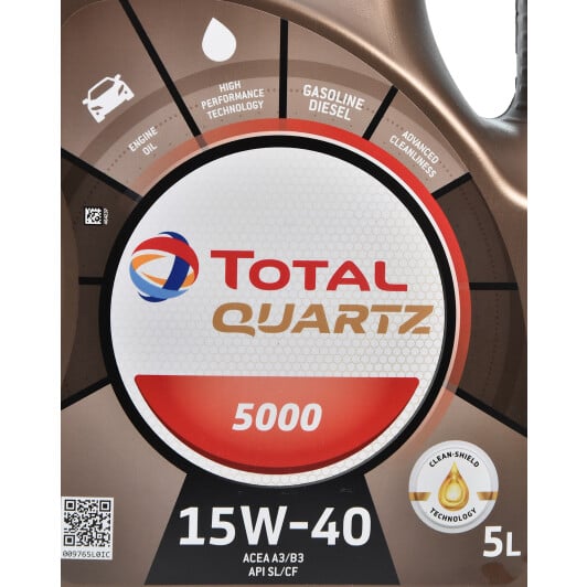 Моторна олива Total Quartz 5000 15W-40 5 л на Hyundai Tiburon