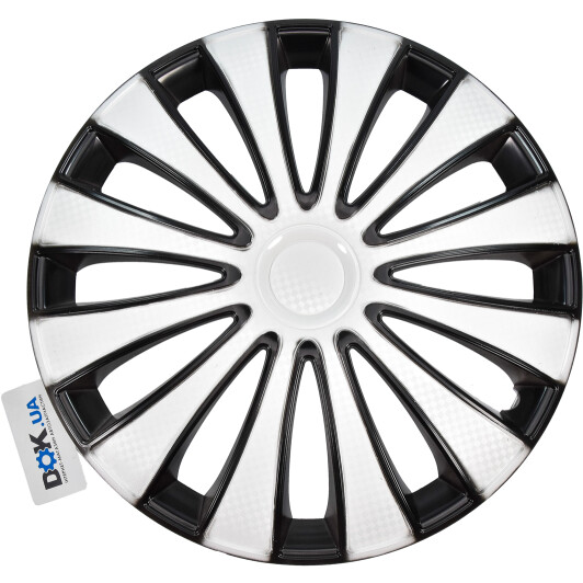Комплект ковпаків на колеса Star GMK колір білий + чорний карбонова R15