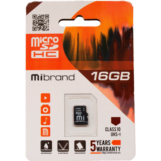 Карта памяти Mibrand microSDHC 16 ГБ