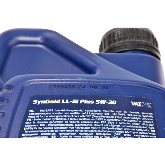 Моторное масло VatOil SynGold LL-III Plus 5W-30 для SsangYong Kyron 1 л на SsangYong Kyron