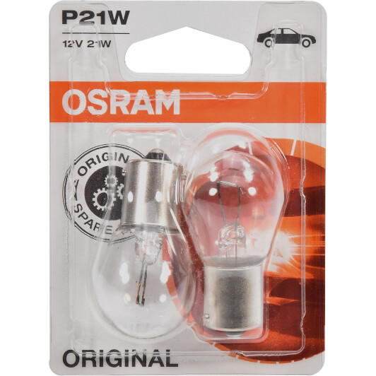 Автолампа Osram Original P21W BA15s 21 W прозора 750602B