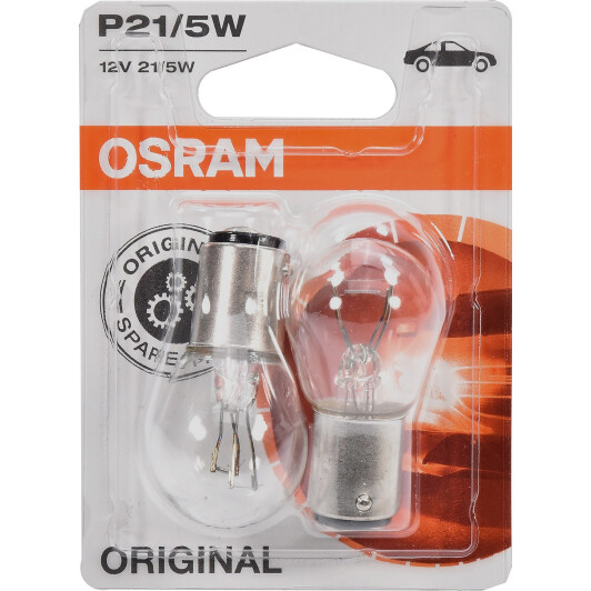 Автолампа Osram Original P21/5W BAY15d 5 W 21 W прозрачная 752802B