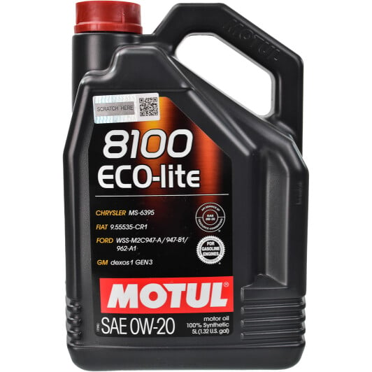 Моторное масло Motul 8100 Eco-Lite 0W-20 5 л на Peugeot 5008