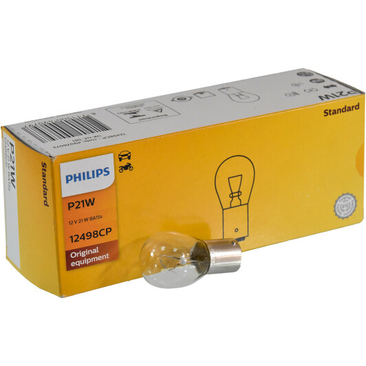 Автолампа Philips Vision P21W BA15s 21 W прозора 1249810