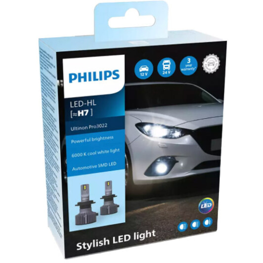 Автолампа Philips Ultinon Pro3022 H7 PX26d 20 W 11972U3022X2