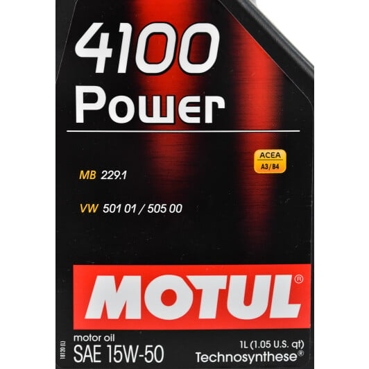 Моторна олива Motul 4100 Power 15W-50 1 л на Peugeot 1007