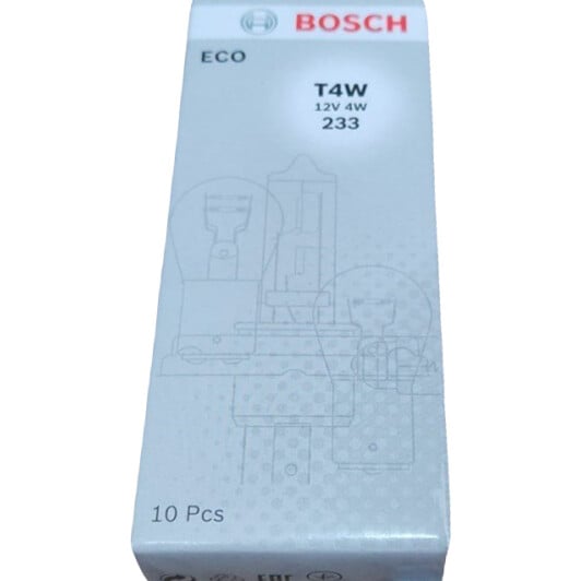 Автолампа Bosch ECO T4W BA9s 4 W прозора 1987302817-10