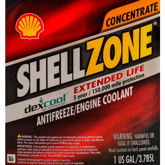 Shell Shell Zone Dex-Cool Extended Life G12 красный концентрат антифриза
