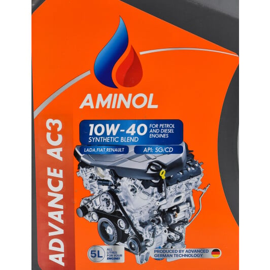 Моторное масло Aminol Advance AC3 10W-40 5 л на Peugeot 3008