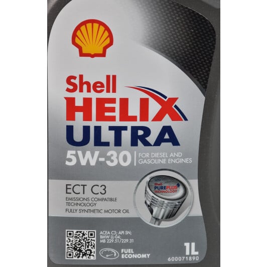 Моторное масло Shell Helix Ultra ECT C3 5W-30 для Hyundai i20 1 л на Hyundai i20