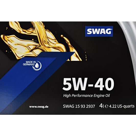 Моторное масло SWAG 5W-40 4 л на Skoda Rapid