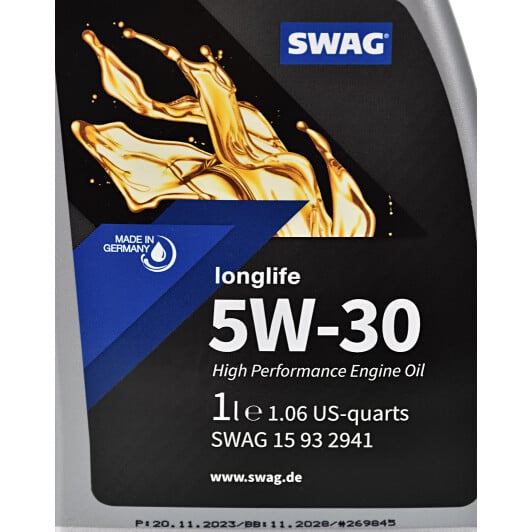 Моторное масло SWAG LongLife 5W-30 1 л на Lexus RC