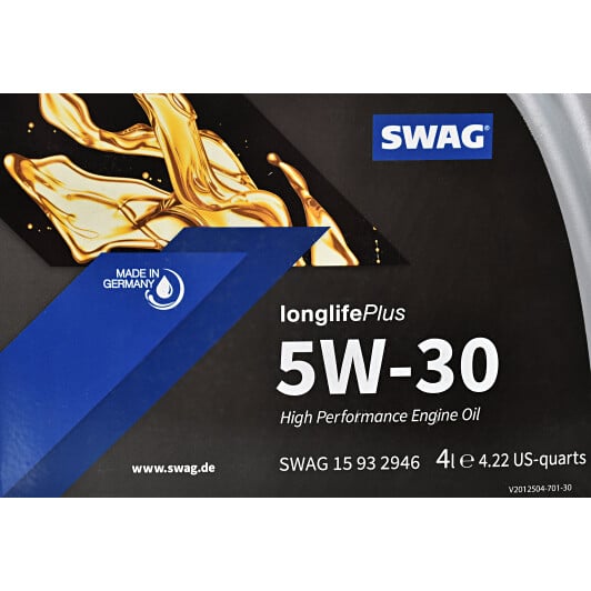 Моторное масло SWAG Longlife Plus 5W-30 для Chevrolet Kalos 4 л на Chevrolet Kalos