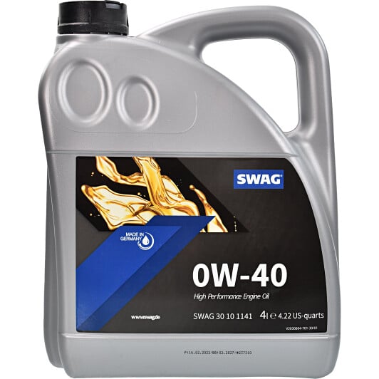 Моторное масло SWAG 0W-40 4 л на Peugeot 107