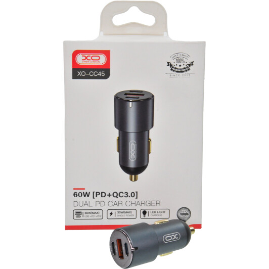 Usb зарядка в авто XO CC45 XO-CC45-BK
