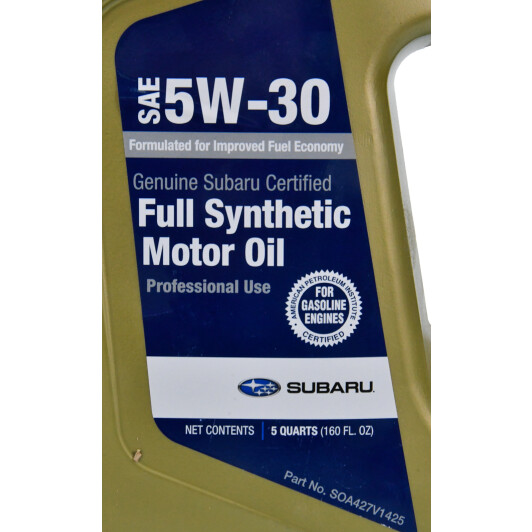 Масло Subaru Full Synthetic Motor Oil 5W-30 на Isuzu Rodeo